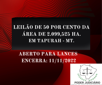 PARTE IDEAL, 50 POR CENTO DA ÁREA DE 2.099,5250HAS, FAZENDA BORTOLY, NO MUNICÍPIO DE TAPURAH, ESTADO DE MATO GROSSO, MATRICULADA SOB O Nº 1.623, LIVRO 02, FICHA 01, DO 1º OFÍCIO DE REGISTRO DE IMÓVEIS, TÍTULOS E DOCUMENTOS DA COMARCA DE TAPURAH-MT