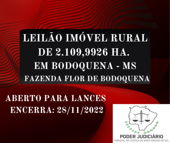 ÁREA RURAL COM 2.109,99 HA, EM BODOQUENA-MS
