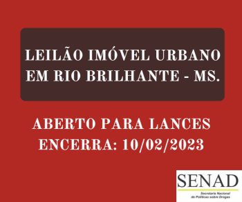LEILÃO DE TERRENO LOTE 07 QUADRA 105, RUA MARIA JESUS CERVEIRA, S/N, CENTRO - RIO BRILHANTE (MS)