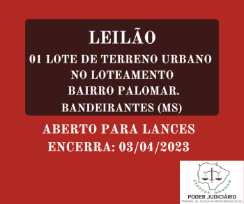 01 LOTE DE TERRENO URBANO NO LOTEAMENTO BAIRRO PALOMAR