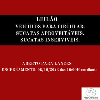 LEILÃO  056/2023  DE VEÍCULOS APREENDIDOS EM AÇÕES PENAIS - PODER JUDICIÁRIO DO ESTADO DE MATO GROSSO DO SUL.