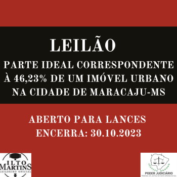 PARTE IDEAL CORRESPONDENTA À 46,23% DE UM IMÓVEL URBANO NA CIDADE DE MARACAJU-MS