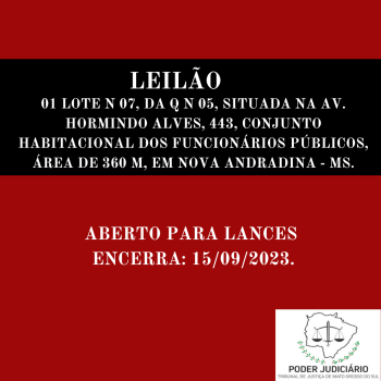 01 LOTE N 07, DA Q N 05, SITUADA NA AV. HORMINDO ALVES, 443, CONJUNTO HABITACIONAL DOS FUNCIONÁRIOS PÚBLICOS, ÁREA DE 360 M, EM NOVA ANDRADINA - MS.