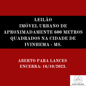 IMÓVEL URBANO DE APROXIMADAMENTE 600 METROS QUADRADOS NA CIDADE DE IVINHEMA - MS