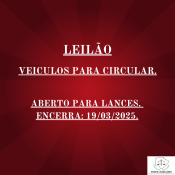 LEILÃO 016/2025 DE VEÍCULOS APREENDIDOS EM AÇÕES PENAIS - PODER JUDICIÁRIO DO ESTADO DE MATO GROSSO DO SUL.