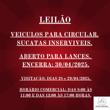 LEILÃO 029/2025 DE VEÍCULO APREENDIDOS EM AÇÕES PENAIS - PODER JUDICIÁRIO DO ESTADO DE MATO GROSSO DO SUL