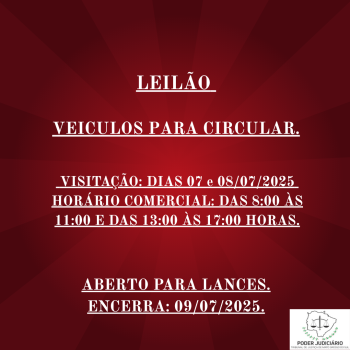 LEILÃO 057/2025 DE VEÍCULOS APREENDIDOS EM AÇÕES PENAIS - PODER JUDICIÁRIO DO ESTADO DE MATO GROSSO DO SUL.