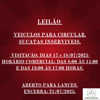 LEILÃO 061/2025 DE VEÍCULOS APREENDIDOS EM AÇÕES PENAIS - PODER JUDICIÁRIO DO ESTADO DE MATO GROSSO DO SUL.