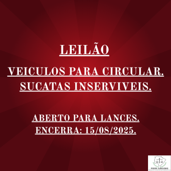 LEILÃO 082/2025 DE VEÍCULOS APREENDIDOS EM AÇÕES PENAIS - PODER JUDICIÁRIO DO ESTADO DE MATO GROSSO DO SUL.