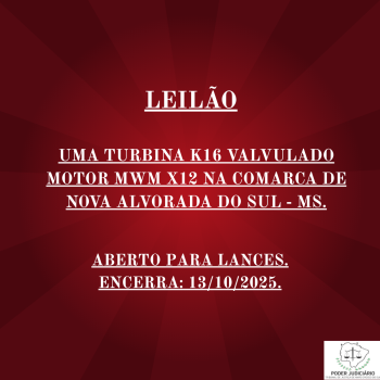 UMA TURBINA K16 VALVULADO MOTOR MWM X12 NA COMARCA DE NOVA ALVORADA DO SUL - MS