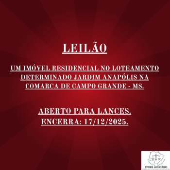 UM IMOVEL RESIDENCIAL NO LOTEAMENTO DETERMINADO JARDIM ANAPOLIS NA COMARCA DE CAMPO GRANDE - MS