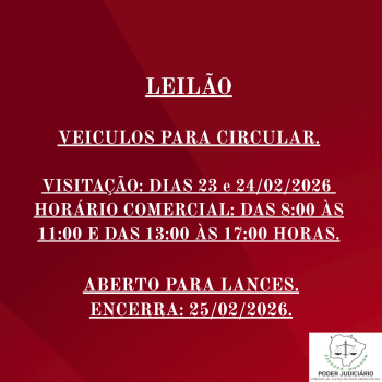 LEILÃO 003/2026 DE VEÍCULOS APREENDIDOS EM AÇÕES PENAIS - PODER JUDICIÁRIO DO ESTADO DE MATO GROSSO DO SUL.