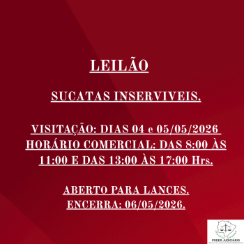 LEILÃO 005/2026 DE VEÍCULOS APREENDIDOS EM AÇÕES PENAIS - PODER JUDICIÁRIO DO ESTADO DE MATO GROSSO DO SUL.