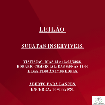 LEILÃO 044/2026 DE VEÍCULOS APREENDIDOS EM AÇÕES PENAIS - PODER JUDICIÁRIO DO ESTADO DE MATO GROSSO DO SUL.