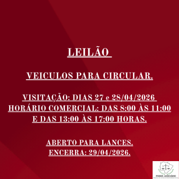 LEILÃO 049/2026 DE VEÍCULOS APREENDIDOS EM AÇÕES PENAIS - PODER JUDICIÁRIO DO ESTADO DE MATO GROSSO DO SUL.