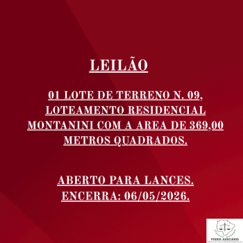 01 LOTE DE TERRENO N. 09, LOTEAMENTO RESIDENCIAL MONTANINI COM A AREA DE 369,00 METROS QUADRADOS