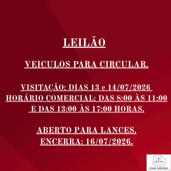 LEILÃO 076/2026 DE VEÍCULOS APREENDIDOS EM AÇÕES PENAIS- PODER JUDICIÁRIO DO ESTADO DE MATO GROSSO DO SUL.