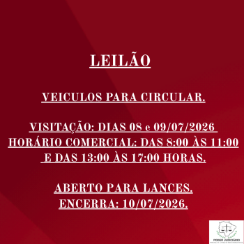 LEILÃO 079/2026 DE VEÍCULOS APREENDIDOS EM AÇÕES PENAIS - PODER JUDICIÁRIO DO ESTADO DE MATO GROSSO DO SUL.