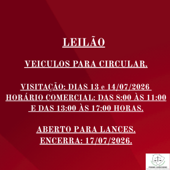 LEILÃO 078/2026 DE VEÍCULOS APREENDIDOS EM AÇÕES PENAIS - PODER JUDICIÁRIO DO ESTADO DE MATO GROSSO DO SUL.
