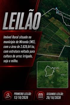 AREAS RURAIS - FAZENDA POUSO ALEGRE E IMOVEL URBANO - REGIAO DE MIRANDA MS