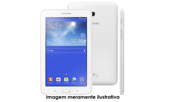 01 TABLET, MARCA SAMSUNG, 8GB DE MEMÓRIA, ANDROID 4.2, BRANCO, FUNÇÃO CELULAR, COM CARREGADOR, EM BOM ESTADO DE USO
